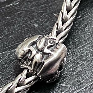 HTF Trollbeads  four frogs bead small retired.  Bead only Bracelet not included